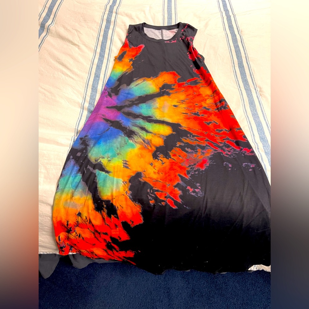 Tie dye maxi dress